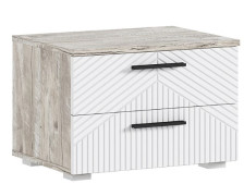 Тумба прикроватная Сильвия Браш Вайт/Дуб юкон