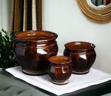 Горшок керамический Мираж коричневый 15х16см 2л