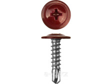 Саморезы для крепления металла до 2,0мм 4,2х16 со сверлом 50шт RAL 3005 винно-красные