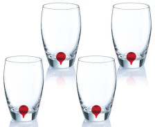 Набор стаканов 4 шт 350 мл DRIP ROUGE RED высокие Е5230