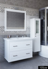 Тумба с раковиной Модена-105 белая (106х55х73)