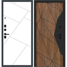 Дверь входная YoDoors-105 Орех каньон коньяк/Velluto Bianco 960х2050 Правая (10,5см)