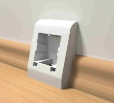 Бокс монтажный Rico Leo белый для плинтуса