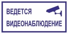 Знак B70 Ведётся видеонаблюдение 200х100 мм 