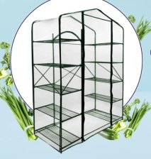 Парник 10 полок широкий 197х145х65 металл чехол пленка 100мкм