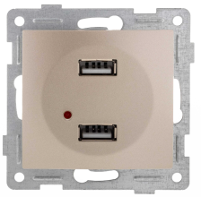 Розетка USB 2-м скрытой установки С10USB2-027 шампань