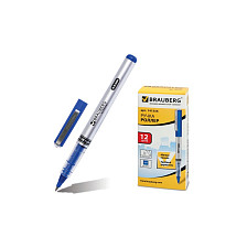 Ручка шариковая синяя 0,5 мм Brauberg Olive pen OLP003 масл корпус прозрач