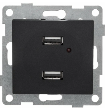 Розетка USB 2-м скрытой установки С10USB2-010 графит