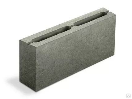 Камень бетонный пустотелый 390х90х188 серый