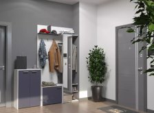 Прихожая Омега Белый/Черный графит (460.02, 460.03, 460.04)