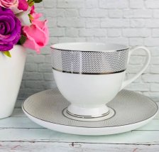 Набор чайный 12 пр LENARDI СЕРЕБРЯНАЯ СИМФОНИЯ костяной фарфор 145-520