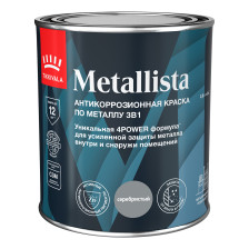 Краска по ржавчине 3 в 1 гладкая серебряная METALLISTA (0,9л) TIKKURILA / TIKKIVALA