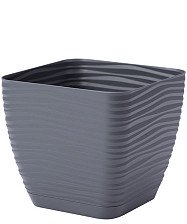 Кашпо с поддоном Sahara petit квадратное 13х11,8 1,3л антрацит
