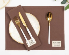 Набор салфеток саржа Kitchen коричневый 30х40 см 2 шт Этель