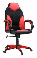 Кресло "Дельта" (Черно-красный, ТГ, PL 680 ,PL-2,  ролик ст)