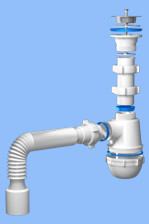 Сифон бутылочный Грот 1 1/2х40 с нерж выпуском, гофрой 40х40/50 АНИ А01.15