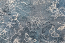 Коврик SHAHINTEX SILK PHOTOPRINT (01) "Флора серо-бежевая" 50х78