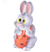 Фигура Заяц с морковкой с косыми глазами 31см F1287