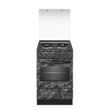 Плита газоэлектрическая Гефест 5302-03 0053 (50x58,5x85 см)(цвет:черный, с рисунком "мрамор", варочная поверхность:эмаль)