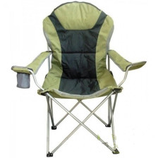 Кресло раскладное DELUXE В90хШ50хГ50 до 130кг серо-зеленый (1032) 701231