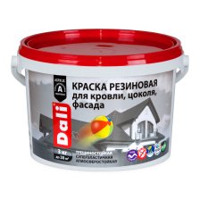 Краска резиновая для кровли, цоколя и фасада терракотовая 3кг Dali