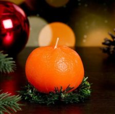Свеча Новогодняя Мандарин 6см 769795