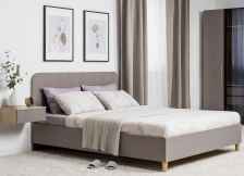 Кровать Амьен 1600 с ПМ 11.44 Белый шагрень/Веллюто Капучино