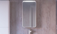 Зеркало со шкафчиком Pure -46 белое с подсветкой (46х86х13)