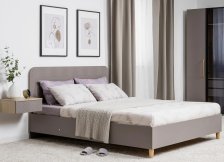 Кровать Амьен 1600 с ПМ 11.44 Белый шагрень/Веллюто Капучино
