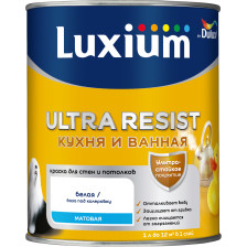 Краска Ultra Resist для кухни и ванной матовая BW (1л) Dulux / Luxium