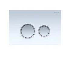 Кнопка смыва AQUATEK KDI-0000028 (006Е1) Белая, закаленное стекло, клавиша круглая, ободок хром