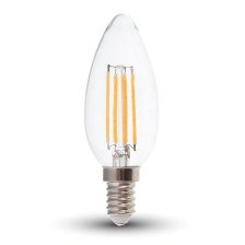 Лампа светодиодная Е14 7W/840 свеча прозрачная В35 F-LED Эра