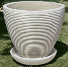 Горшок керамический с/п Полоски 35х41см низкий слоновая кость U0807