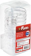 Кольца для штор FORA круглые прозрачные, пластик (12штук в упаковке) К13