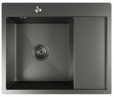 Мойка врезная 60х50 (3,0) h=200 П черный графит Mixline