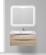 Тумба с раковиной MARINO-1000-2С-SO-WO-P подвесная 2ящ Rovere Bianco 100х45х50