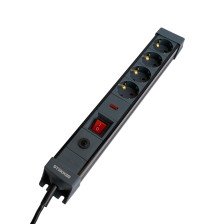 Фильтр сетевой 4м с заземлением ПВС 3х1мм 5м 16А HM22-41-05 Techno черный