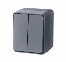 Выключатель 2-м открытой установки ATN544051 IP54 Atlas Design Profi54 антрацит