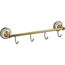 Вешалка 4 крючка BRIMIX бронза/керамика 94205