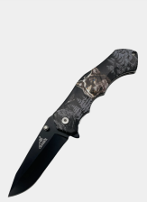 Нож складной BG Волк пластик. ркоять 11,5см, клин. 20см, с фтксатором, цв. болотный 702996