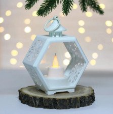 Сувенир новогодний Пламя 11,3х14,5см белый с подсветкой 3xLR44 700-0728