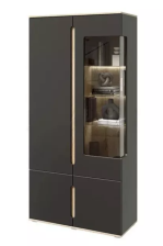 Шкаф с подсветкой Ким Графит софт/сонома 1000х2060х424мм