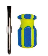 Отвертка двухсторонняя "коротыш" PH2/SL6 6х32мм пластиковая ручка FIT 56212