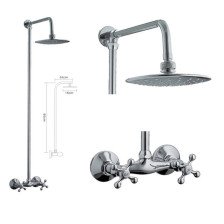 Стойка душевая FRAP F2308 стационарная штанга, тропический душ, хром