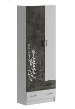 Шкаф Вега Позитив Бетон темный/Белый