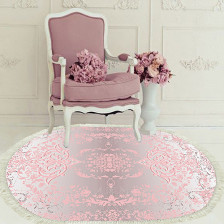 Коврик универсальный BANYOLIN Velvet из 1 шт 60х100см Узор овал бахрома (розовый) 1/60