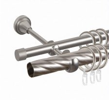 Карниз Грейс 2-рядный D25/16 (труба крученая/гладкая) Сатин 3,2м составной