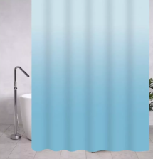 Штора для ванной комнаты 180х180см САНАКС PEVA ГОЛУБОЙ ПЕРЕХОД с кольцами 06-03