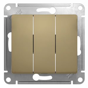 Выключатель 3-м скрытой установки Glossa GSL000431 титан