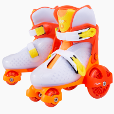Коньки роликовые раздвижные Ridex Cricket Orange, пластиковая рама р-р S/31-34